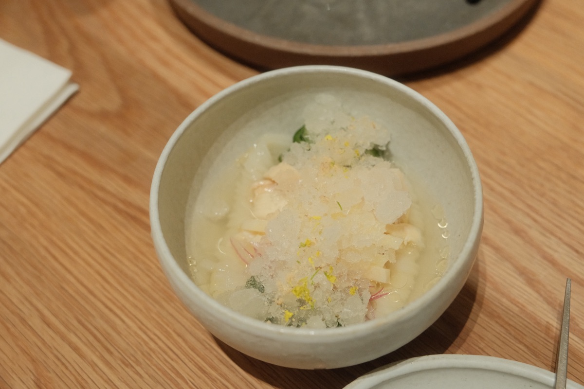 Cold noodle soup with chicken