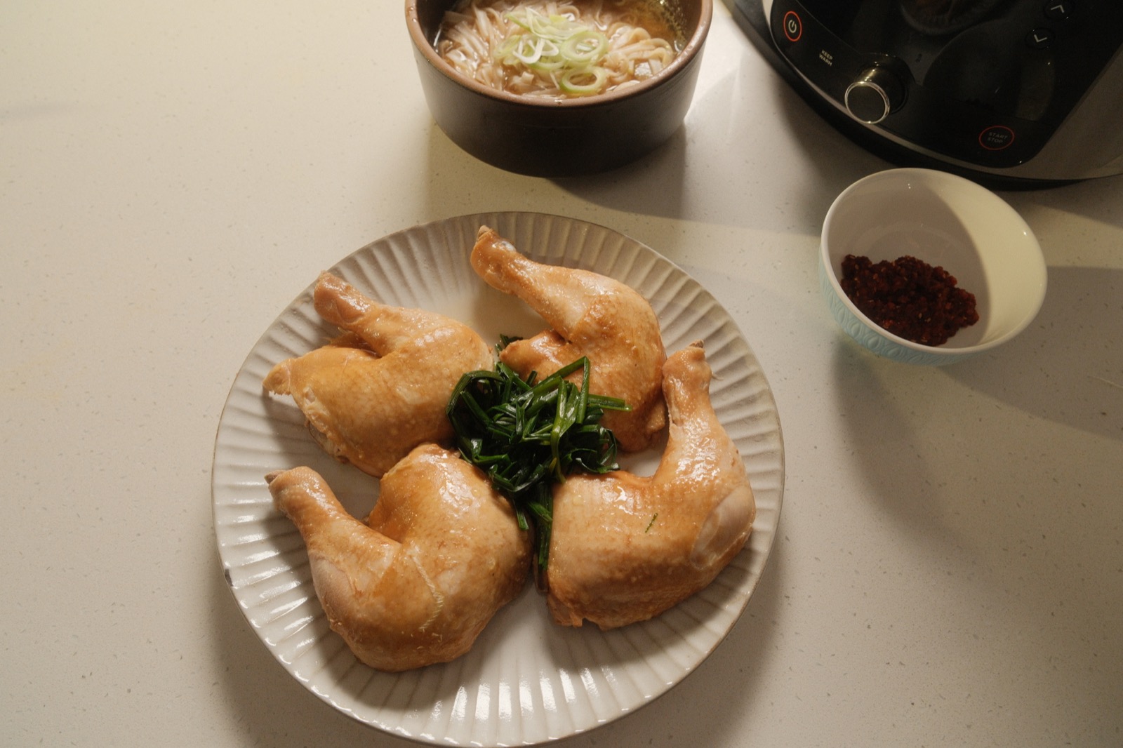North Korean Steamed Chicken Recipe With Kalguksu Broth